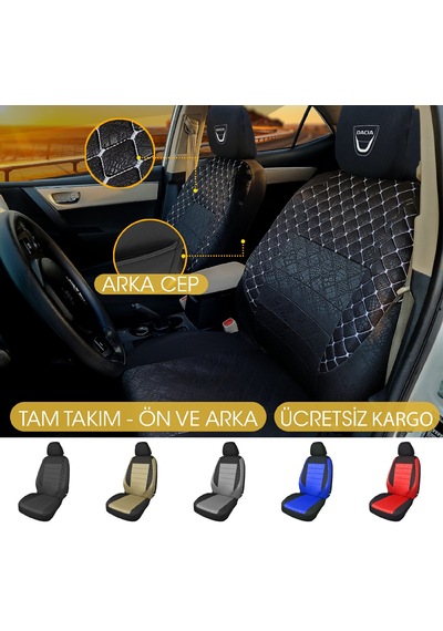 Dacia UNİVERSAL OTO KOLTUK KILIFI 2 YASTIK
