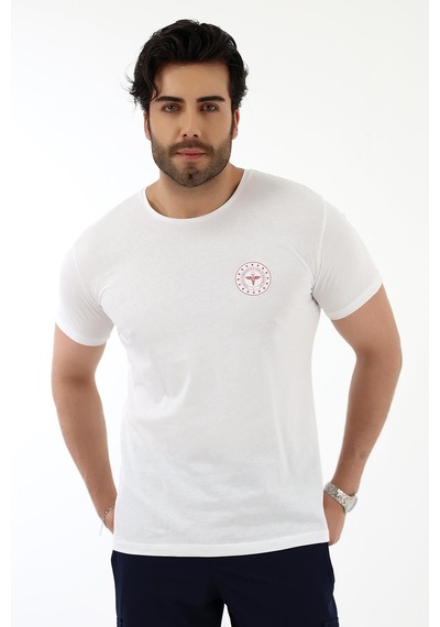 Acil Sağlık Yuvarlak Yaka Penye Kısa Kol Tshirt - Beyaz-12104 Beyaz