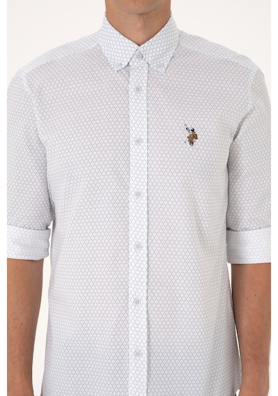 U.s. Polo Assn. Erkek Mavi Gömlek Desenli 50300481-vr036 Mavi