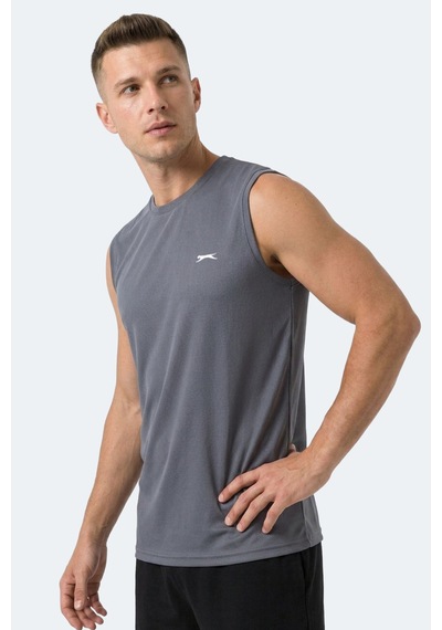Slazenger Hazzar I Erkek Kolsuz Koyu Gri Tişört