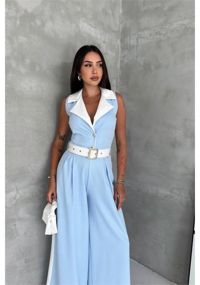 Neşeli Butik Kadın Bebe Mavi Çift Renkli Kemerli Şerit Detaylı Tam Boy Kolsuz Tulum Nbk087 Bebe Mavisi Neşeli Butik Kadın Bebe Mavi Çift Renkli Kemerli Şerit Detaylı Tam Boy Kolsuz Tulum Nbk087 Bebe Mavisi