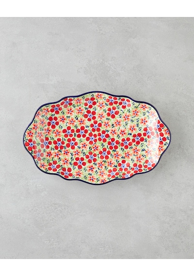 English Home Botanic Stoneware Kayık Tabak 35 Cm Renkli Çok Renkli