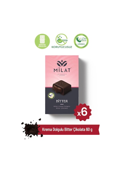 Milat Bitter Dolgulu Çikolata 6 60 G
