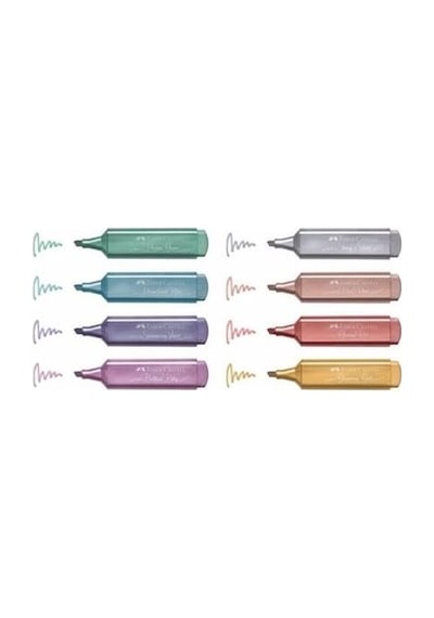 Faber-Castell Metalik Fosforlu Kalem Seti 8'li Çok Renkli