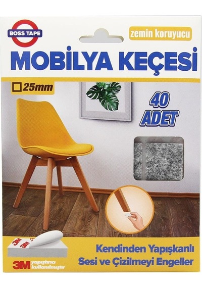 Mobilya Keçesi Sese Ve Çizilmeye Son Yapışkanlı 25Mmx40Ad-Kare
