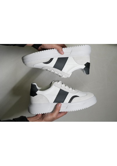 Missouri Model Hakiki Deri El Yapımı Erkek Beyaz Sneaker Beyaz