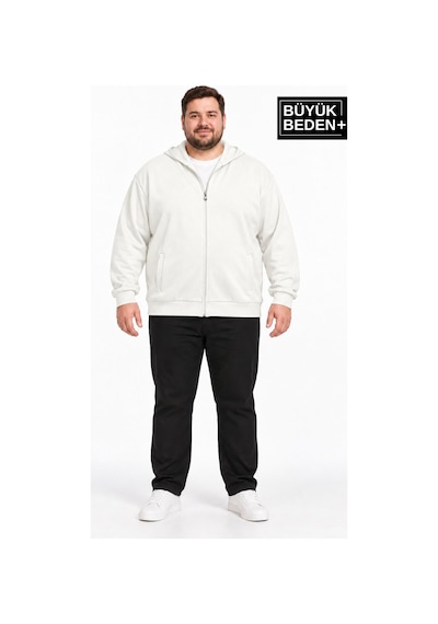 Süperlife Erkek Büyük Beden İki İplik Kapüşonlu Fermuarlı Cepli Sweatshirt Hırka Spr26bhr961 Ekru - Kahverengi Süperlife Erkek Büyük Beden İki İplik Kapüşonlu Fermuarlı Cepli Sweatshirt Hırka Spr26bhr961 Ekru - Kahverengi