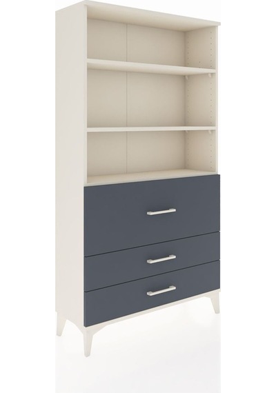 Arges Dolap 3 Raflı 3 Çekmeceli 88x30x163 Aytaşı-antrasit Aytaşı