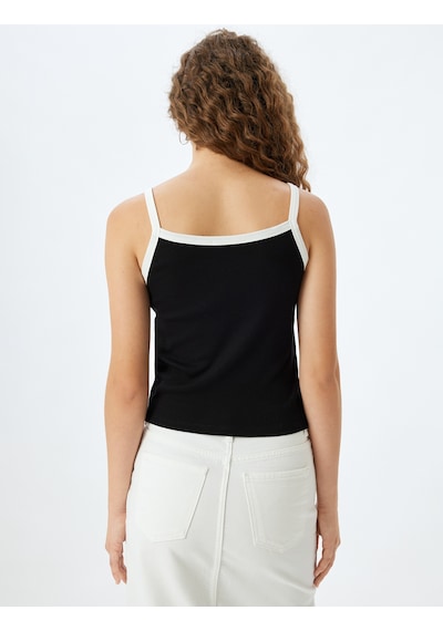 Koton Basic Atlet Fitilli Kolsuz Biyeli Slim Fit Siyah 5sal30084ık Siyah