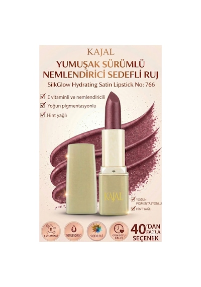 Yumuşak Sürümlü Nemlendirici Sedefli Ruj Silkglow Hydrating Satin Lipstick No: 766 Bordo