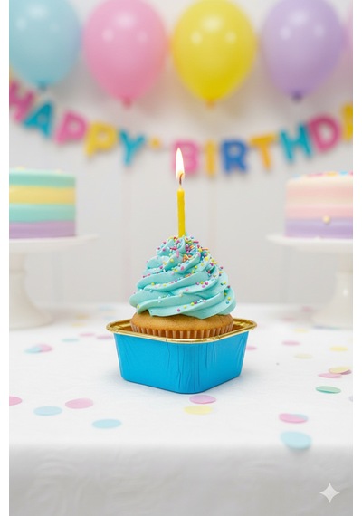 Mavi Cupcake Kapsülü İçi Metalize Gold 25'li - Kek Ve Cupcake Sunum Kapsülü Diğer