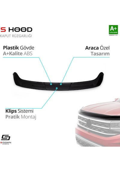 S-dizayn Peugeot Expert Abs Plastik Kaput Rüzgarlığı 2017 Üzeri A+kalite