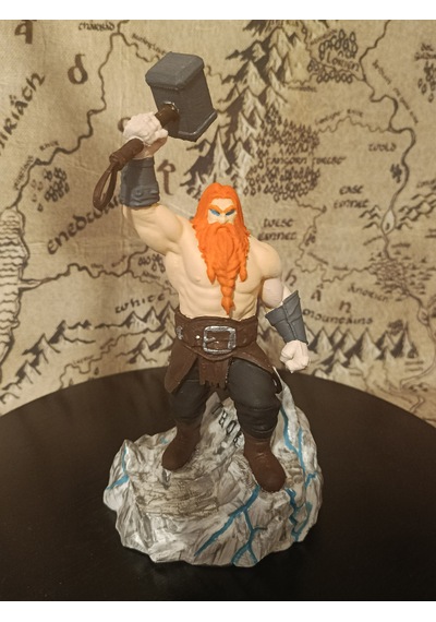 Heykel3d Özel Tasarım Thor Figürü 20 Cm Gök Gürültüsü Tanrısı Detaylı El Boyaması Koleksiyonluk Heykel 20 CM