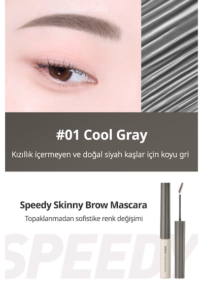 Peripera Speedy Skinny Browcara 01 Cool Gray