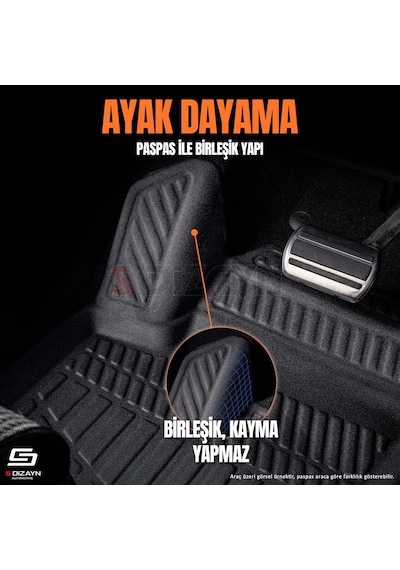 S-dizayn Vw Transporter T7 Panelvan 3d Pro Havuzlu Paspas Ön 2'li 2024 Üzeri A+ Kalite