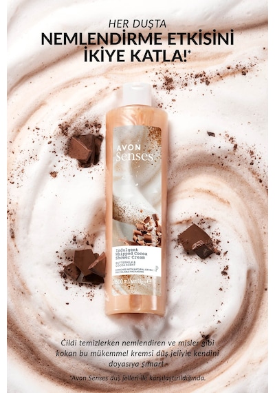 Avon Senses Indulgent Buttermilk Ve Kakao Özü İçeren Duş Kremi 2 x 500 ML