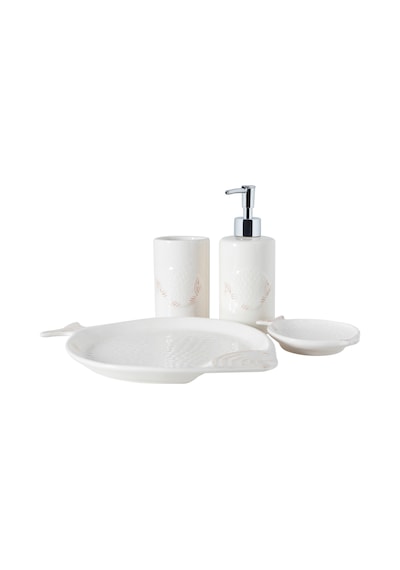 Mudo Home Marıne Fısh 4'lü Kutulu Banyo Seti Beyaz