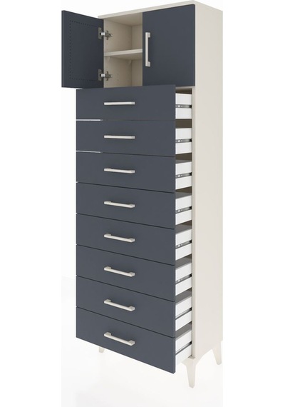 Arges Dolap 2 Raflı 8 Çekmeceli 2 Kapaklı 60x30x182 Aytaşı-an... Aytaşı