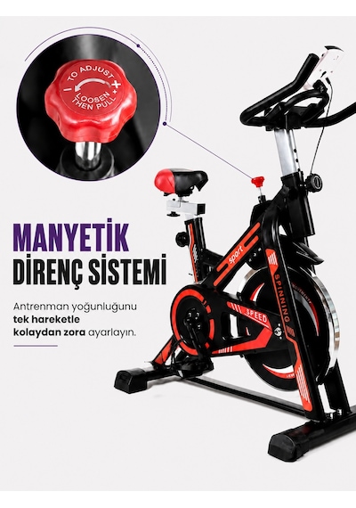 Exclusive Kondisyon Bisikleti Spinning Bike Egzersiz Aleti Siyah - Turuncu
