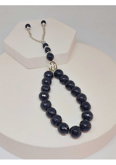 Oniks Onix Taşı Faset Kesim17lik Efe Tesbih 12mm 51526