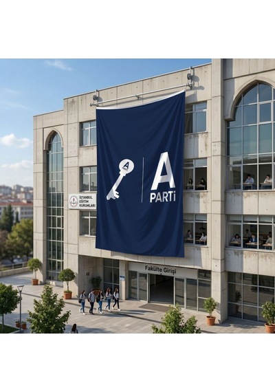 Mavi Anahtar Parti Bayrağı 140gr Premium Raşel Kumaş 6x9 Metre Diğer