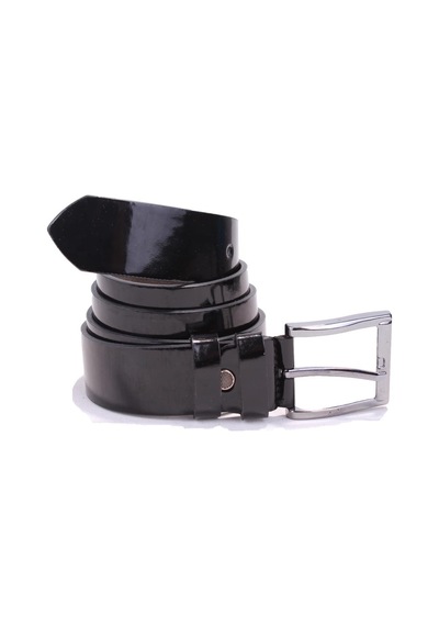 Dagoster DMK26-355 Siyah Rugan 4 CM Suni Deri Erkek Kemer Siyah Rugan