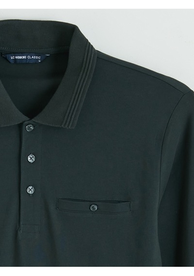 Lcwaıkıkı Classic Yeşil Polo Yaka Uzun Kollu Erkek Tişört