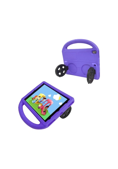 Goocamp Apple Uyumlu iPad 10.2 9.nesil Wheel Car Tekerlek Standlı Tablet Eva Silikon Kı Tablet Kılıfı