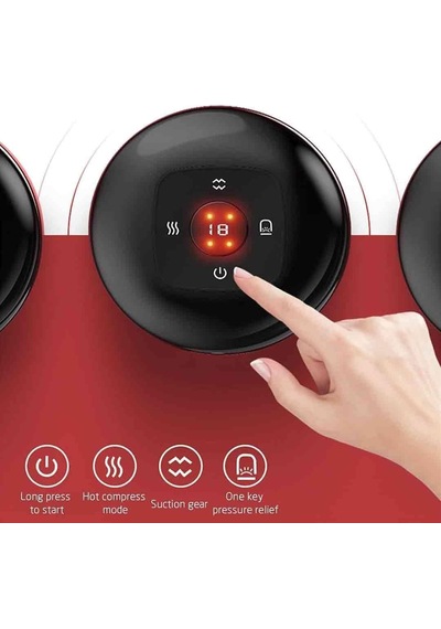 Elektrikli Kupa Terapi Makinesi 3'ü 1 Arada Taşınabilir El Kazıma Çukurluğu Terapi Seti Boyun Ve Sırt Hassasiyetl