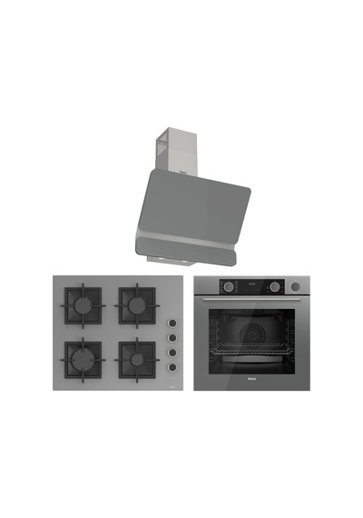 Ferre Fryart-Steamart SC Serisi Gri 3'lü  XE64CPR-SC208-D082 Ankastre Set