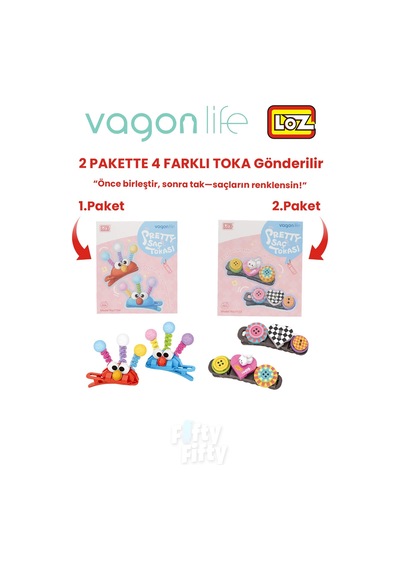 4'lü Saç Toka Seti Önce Birleştir,sonra Tak 2 Paket 4 Adet Gönderilir Yapı Toka Seti Ff 7104-7133