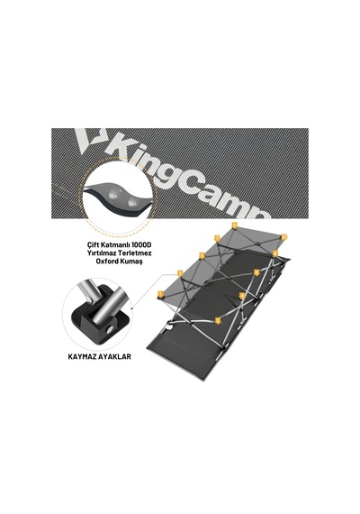 Kingcamp Willow Ultra Katlanır Kampet Portatif Kamp Yatağı Grey Gri