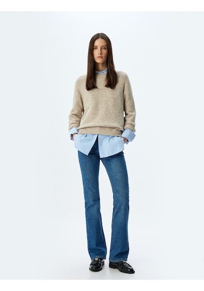 Koton Düşük Bel İspanyol Paça Slim Fit Düğmeli Cepli Kot Pantolon - Flare Jean Koyu İndigo 5wal40239md İndigo Koton Düşük Bel İspanyol Paça Slim Fit Düğmeli Cepli Kot Pantolon - Flare Jean Koyu İndigo 5wal40239md İndigo