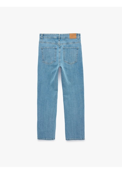 Koton Pamuklu Dar Kesim Cepli İspanyol Paça Denim Pantolon - Flare Jeans Açık İndigo 7sal40023md Koton Pamuklu Dar Kesim Cepli İspanyol Paça Denim Pantolon - Flare Jeans Açık İndigo 7sal40023md
