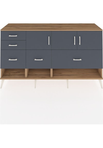 Hyperion Konsol 3 Raflı 5 Çekmeceli 3 Kapaklı 176x44x99 Çam-antra Çam-antrasit