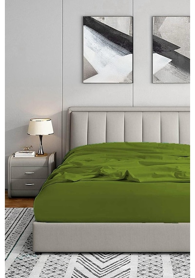 Soley Jersey %100 Pamuk Çift Kişilik 200 X 200 Lastikli Çarşaf Yeşil