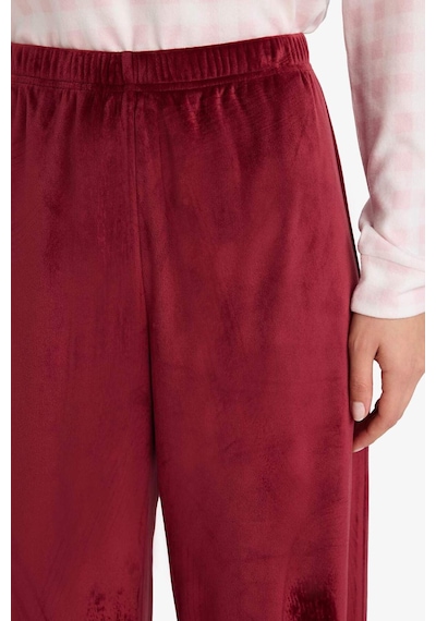 Defacto Regular Fit Velur Pijama Altı G5915ax25wnbr248 Bordo-br248