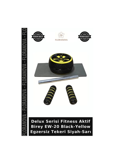 Delux Serisi Fitness Aktif Birey Ew-20 Black-yellow Egzersiz Tekeri Siyah-sarı