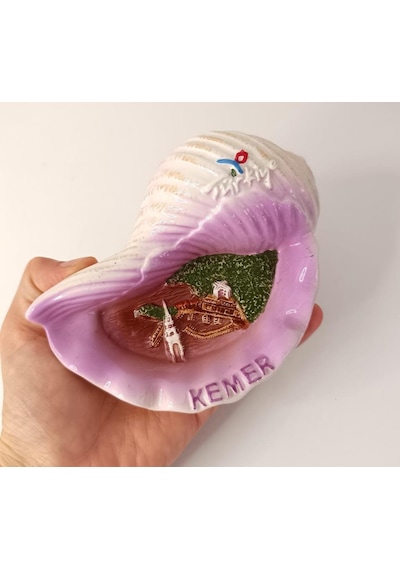 Küllük Kül Tablası Seramik İstiridye Deniz Kabuğu Türkiye Kemer Yazılı