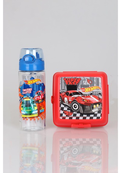 Dekomus İle Yeni Sezon Lisanslı Hot Wheels 2 Katlı Beslenme Kabı Ve 500 Ml Matara Seti Diğer