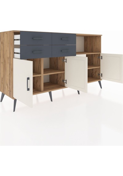 Hyperion Konsol 4 Raflı 4 Çekmeceli 4 Kapaklı 176x44x99 Çam-aytaş Çam-aytaşı/antrasit Hyperion Konsol 4 Raflı 4 Çekmeceli 4 Kapaklı 176x44x99 Çam-aytaş Çam-aytaşı/antrasit