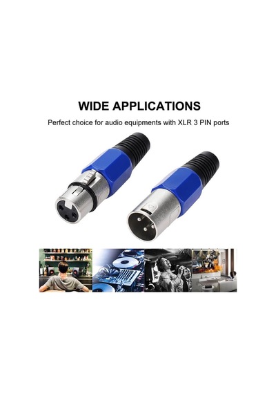 10 Adet - 3 Pin Xlr Konektörü 5 Adet Dişi + 5 Adet Erkek Mikrofon Jackı - Mikrofon Ses Jakı