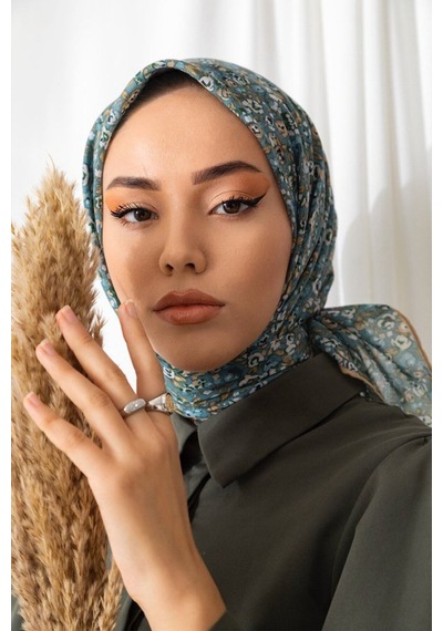 Silk Home Karanfil Desen Soft Pamuk Eşarp Yeşil
