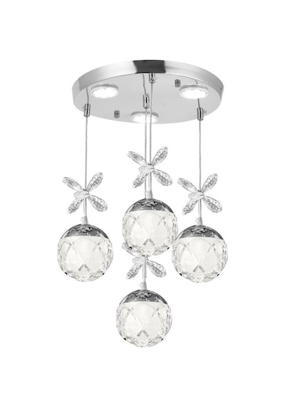 Eray Aydınlatma 2560-3+1 4lü Krom Sarkıt Led Avize Krom