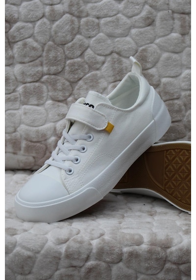 Vicco 346.p24y.141-11 Lee Beyaz Keten Sneaker Unisex Çocuk Ayakkabı 001