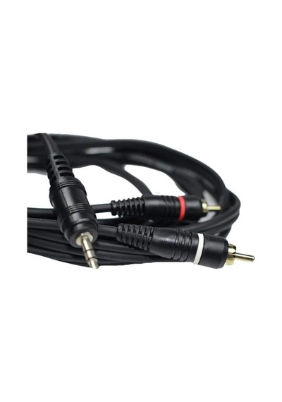 3.5mm Stereo To 2rca Aux Ses Kulaklık Çevirici Kablosu 1.4 Metre