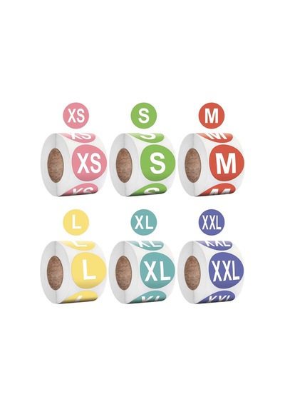 Yapışkanlı Beden Etiketi 8 Rulo Xxs Xs S M L Xl Xxl Xxxl 4000 Ad