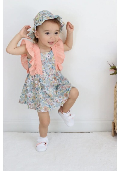 Mnk Baby & Kids Kız Bebek Pamuklu Çıtır Bebek Elbise Tf7313 Pudra