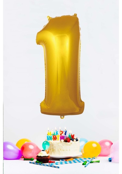 Gold Rakam Folyo Balon Gold Sayı Balonlar 16 Inç 40 Cm 1