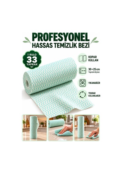 Technow Softtex 33 Yaprak Kopar Kullan Yeşilrulo Hassas Temizlik Bezi 27x30cm 3'lü Sarı